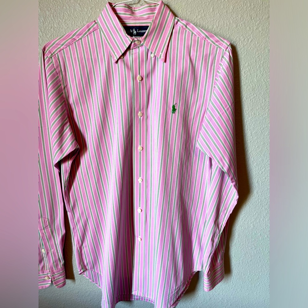 Mens Ralph Lauren Classic Fit collard button down long sleeve shirt